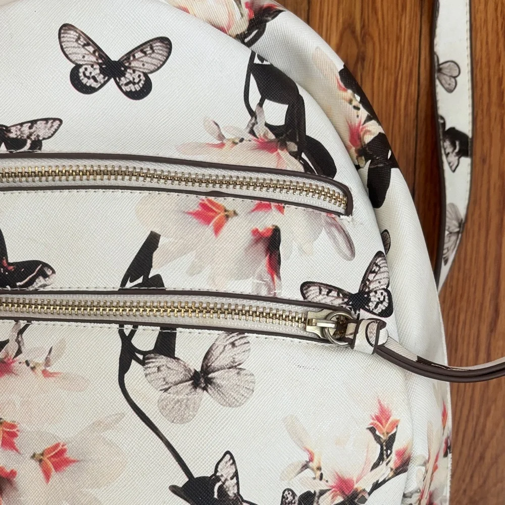 Claire's White and Black Butterfly Backpack (1)